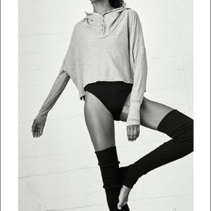 No tag new Free People Blissed Out Rib Henley Hoodie Peach